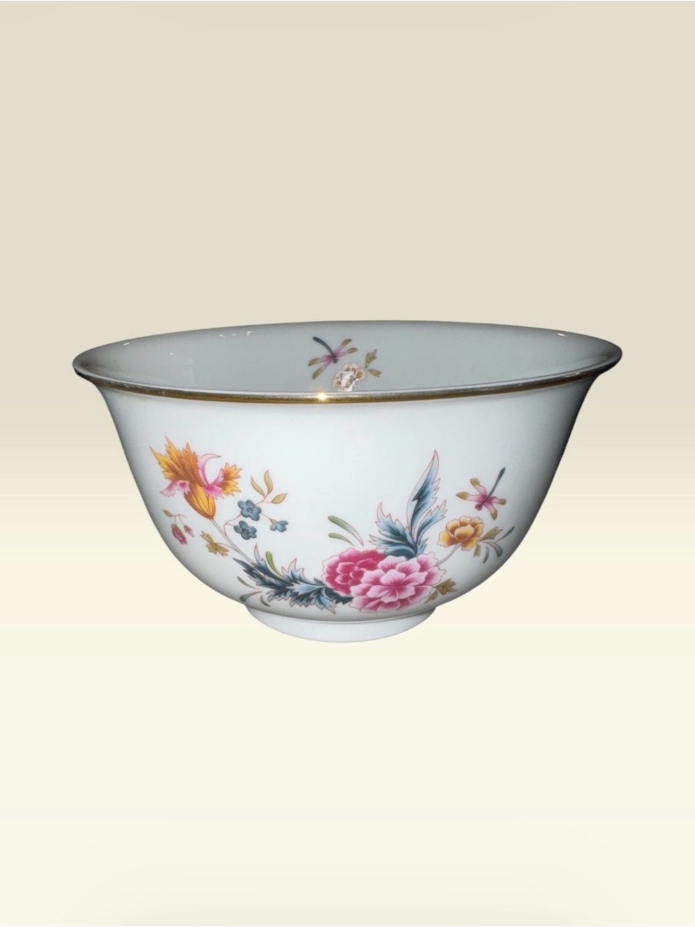 Vintage 1981 American Heirloom Independence Day Floral Porcelain Bowl